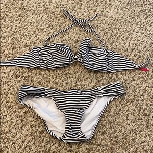 Black and white stripped Victoria Secret bikini